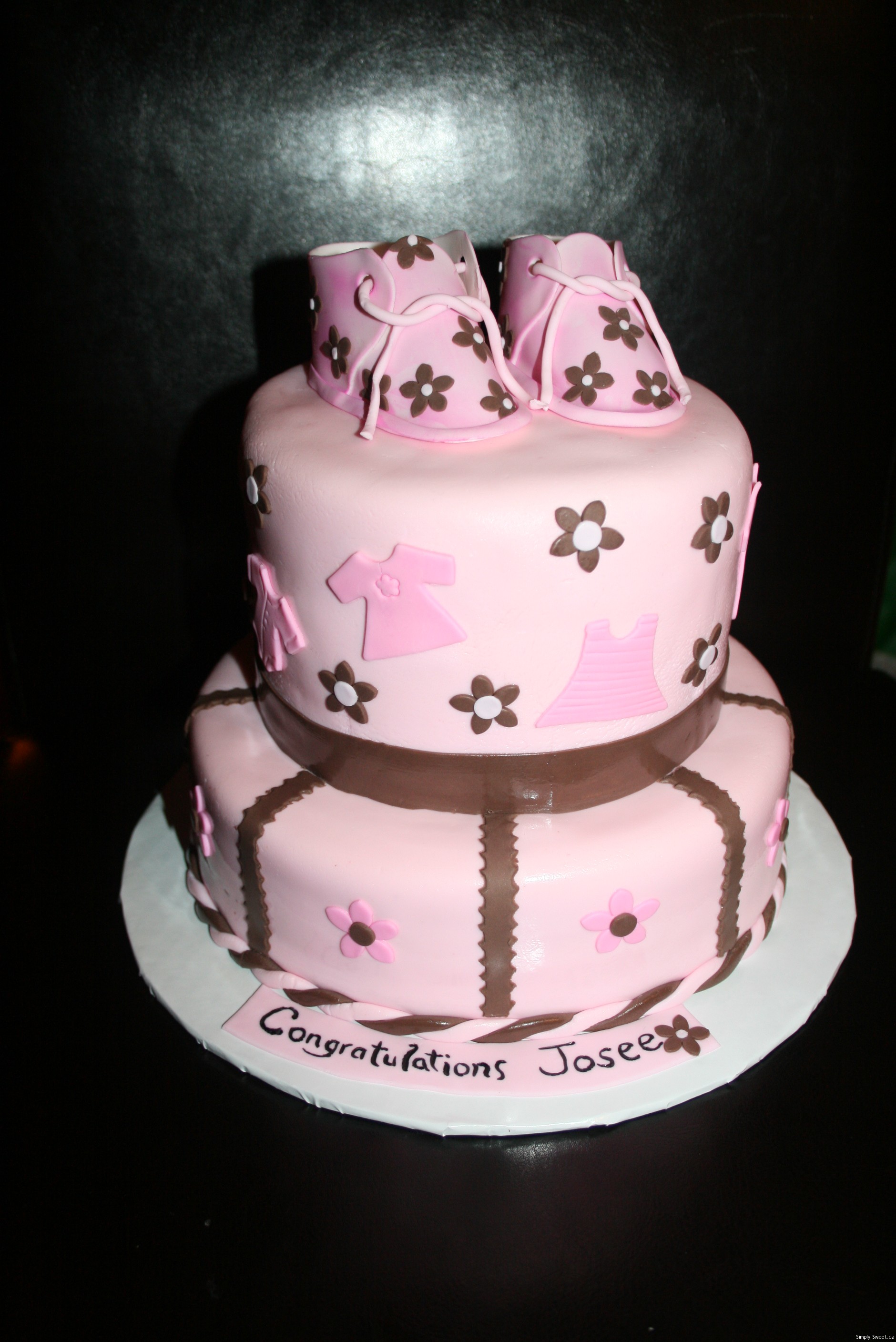 Baby Shower Pink Brown Cake Simply Sweet Cakes Cupcakes For I